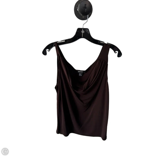 Top Sleeveless Basic By Dkny In Brown, Size: M