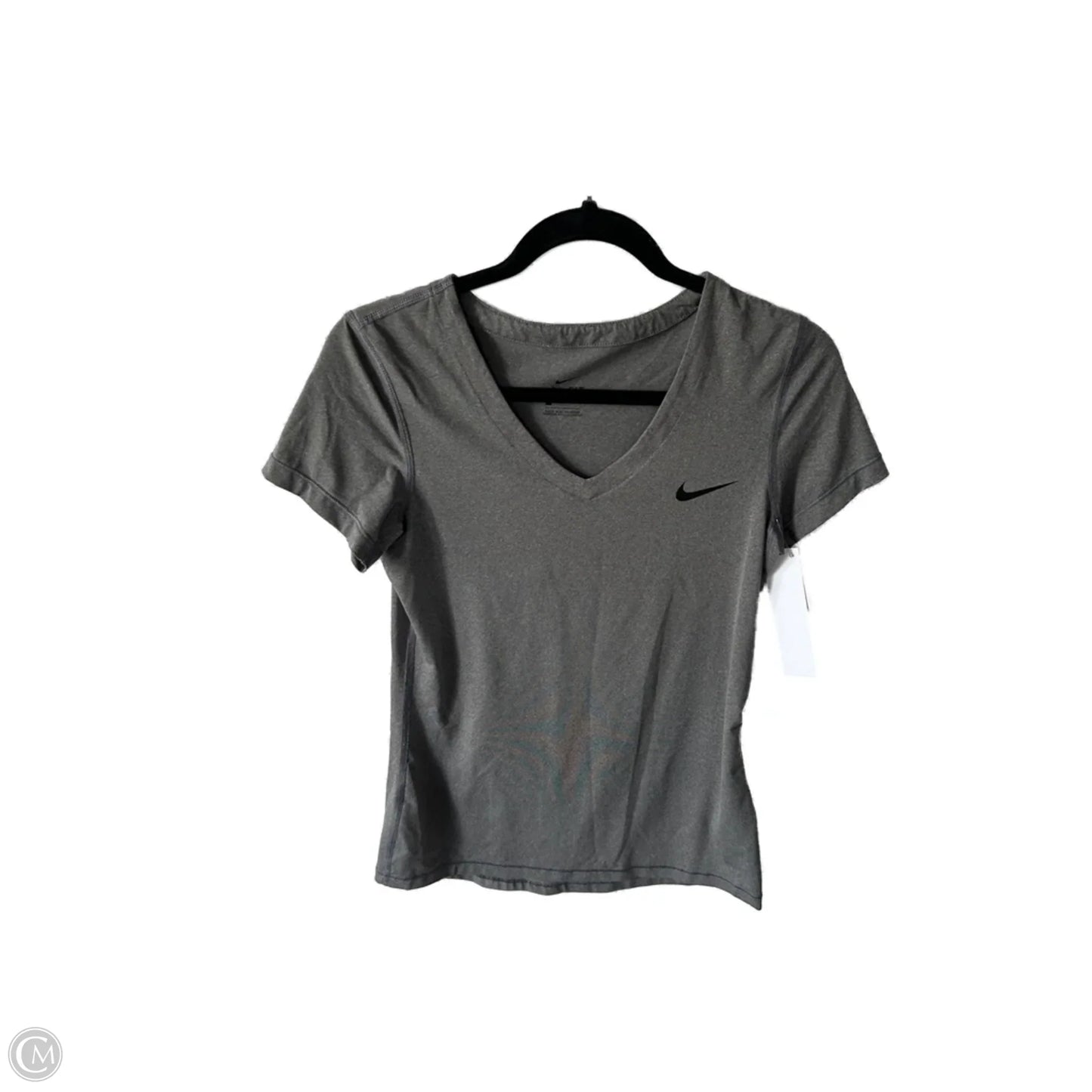 Athletic Top Short Sleeve By Nike In Grey, Size: M