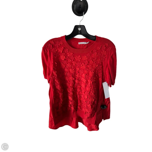 Top Short Sleeve Luxury Designer By Moncler In Red, Size: L