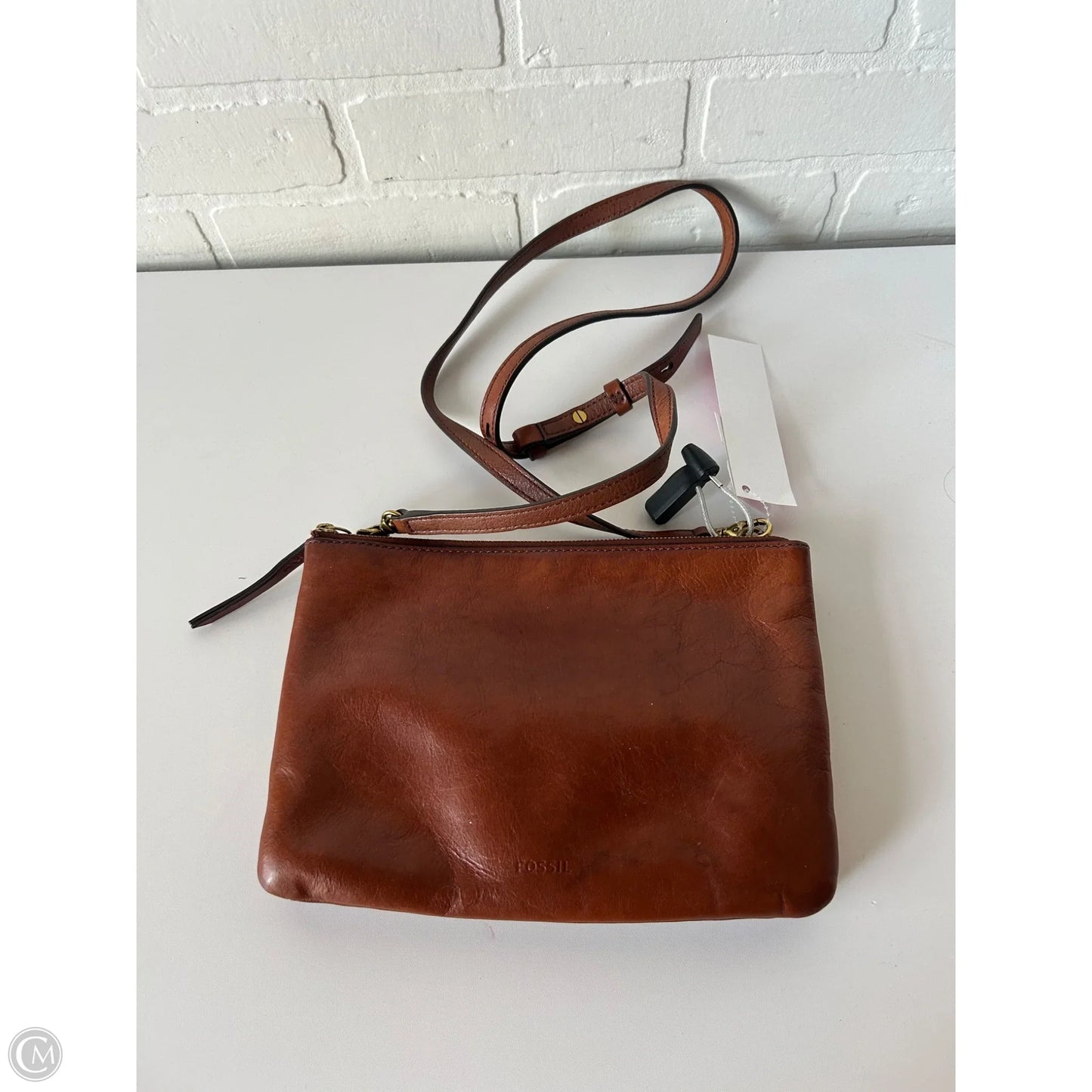 Crossbody Leather By Fossil, Size: Medium