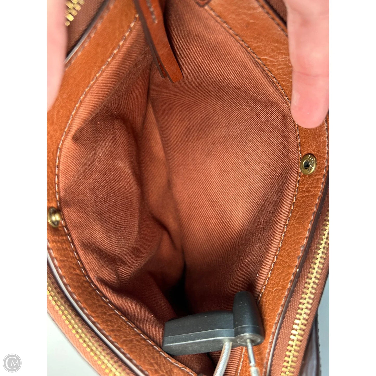 Crossbody Leather By Fossil, Size: Medium