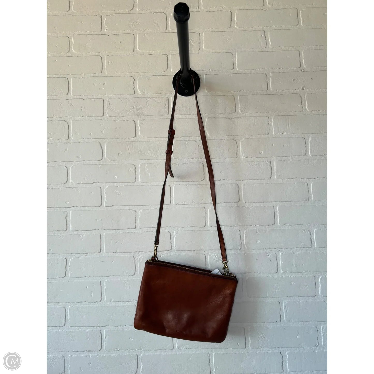 Crossbody Leather By Fossil, Size: Medium
