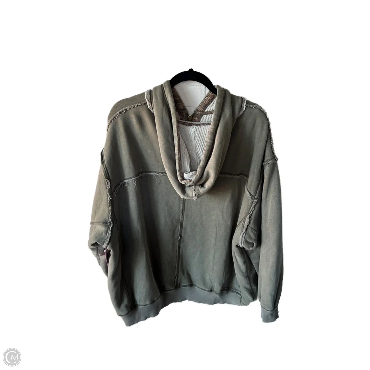 Sweatshirt Hoodie By Free People In Green, Size: L