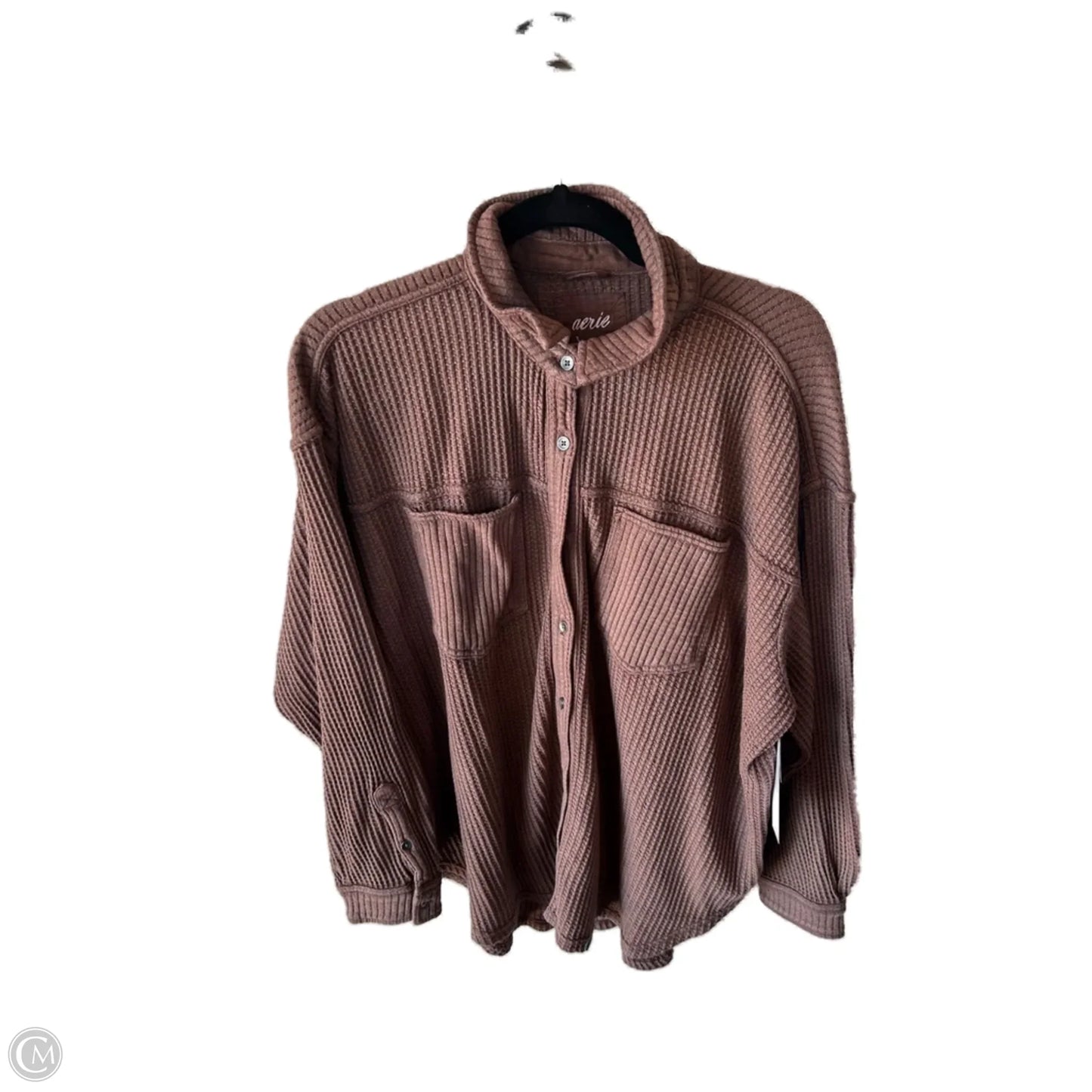 Top Long Sleeve By Aerie In Brown, Size: L