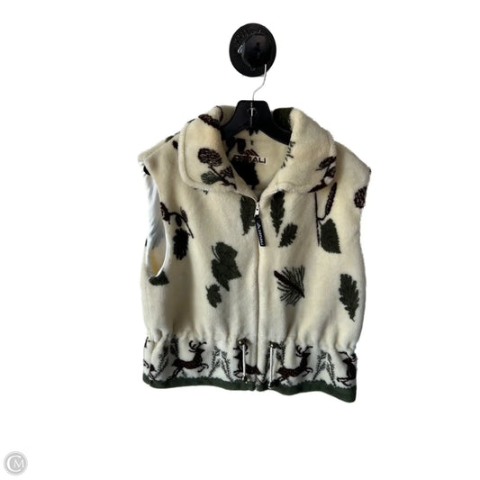 Vest Fleece By Clothes Mentor In Green & Tan, Size: L