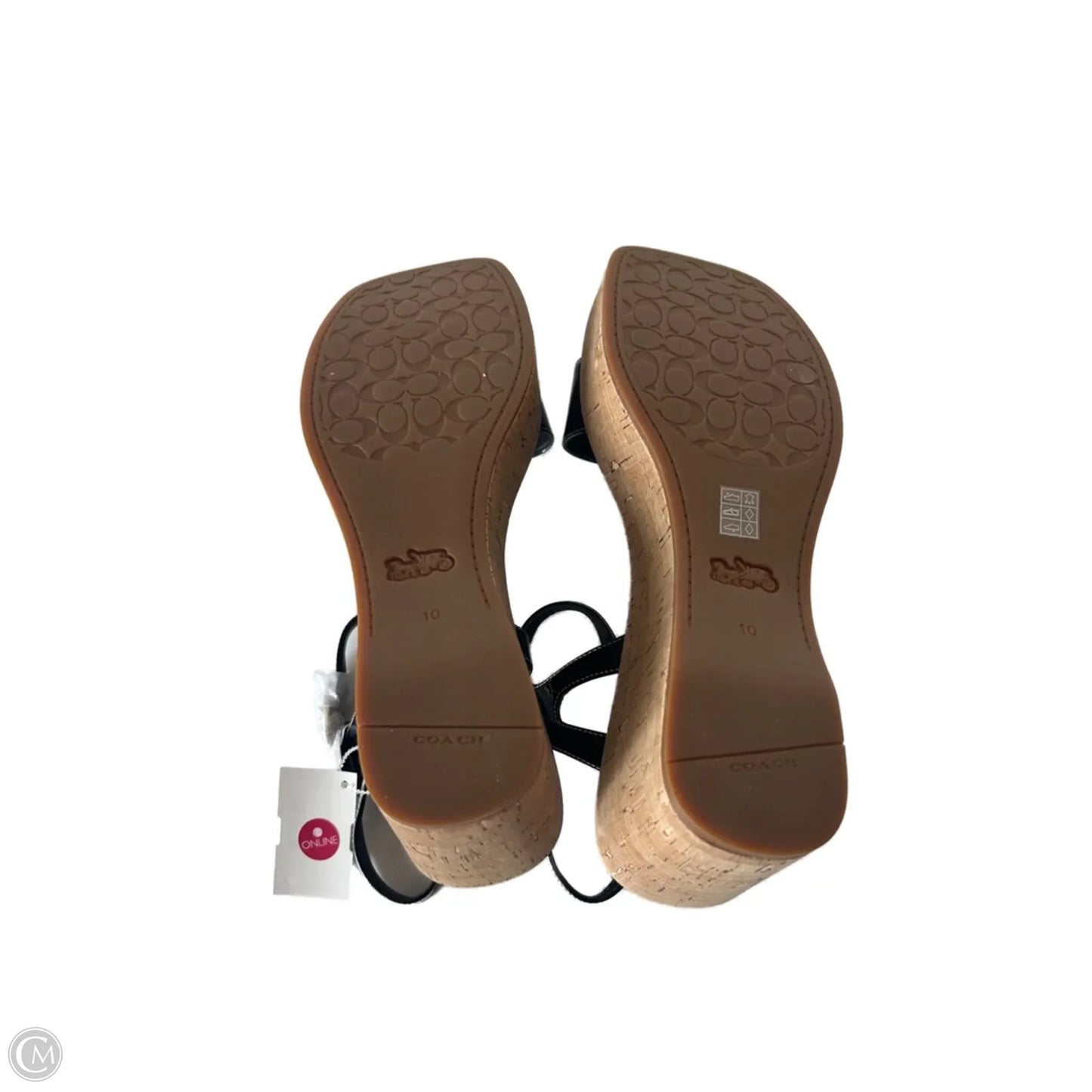 Sandals Designer By Coach In Black & Tan, Size: 10