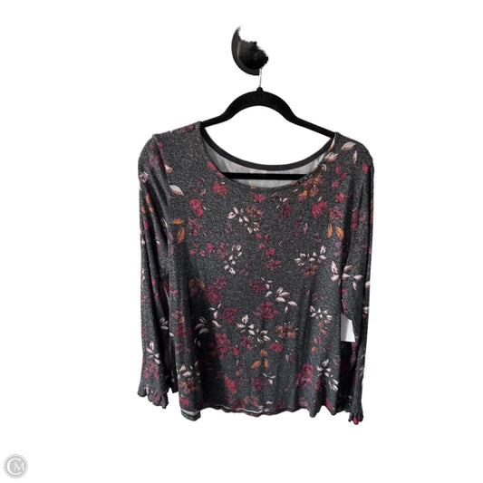 Top Long Sleeve By Maurices In Grey & Red, Size: Xl