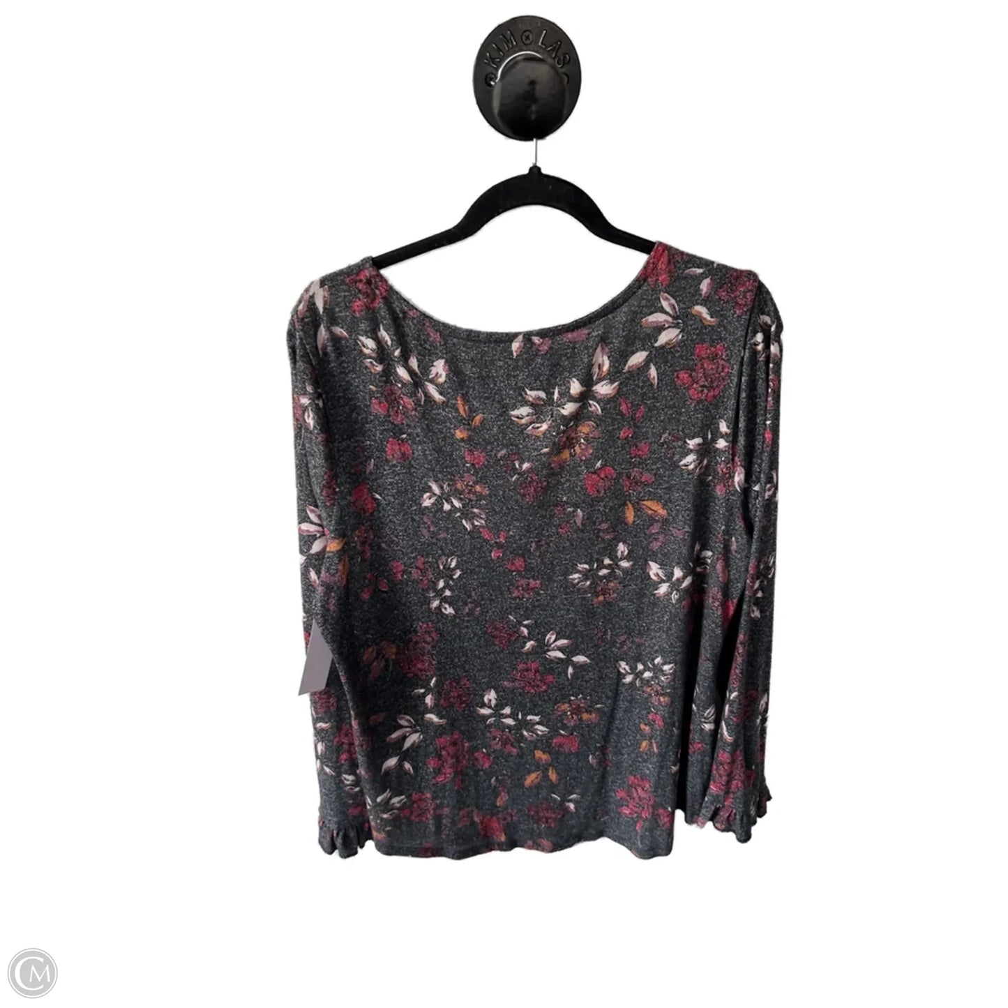 Top Long Sleeve By Maurices In Grey & Red, Size: Xl