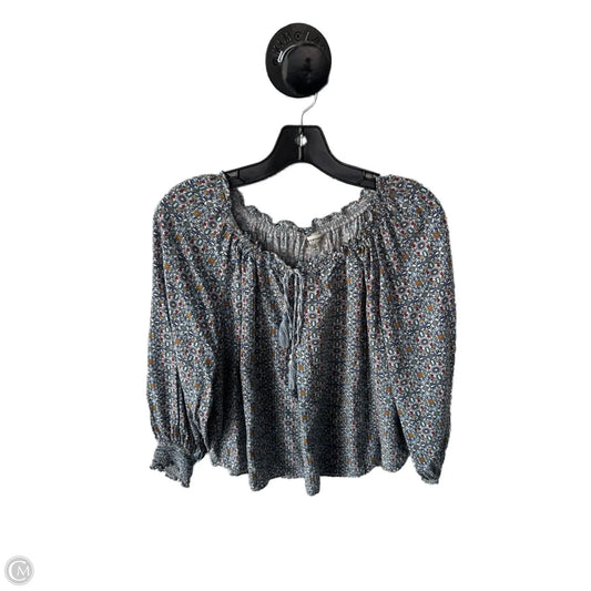 Top Long Sleeve By Max Studio In Blue & Yellow, Size: S