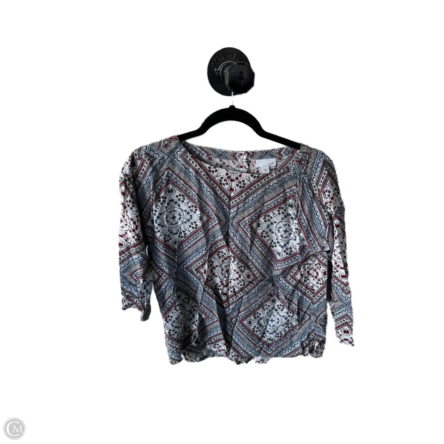 Top 3/4 Sleeve Basic By J. Jill In Blue & Red, Size: Xs