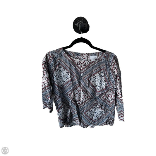 Top 3/4 Sleeve Basic By J. Jill In Blue & Red, Size: Xs