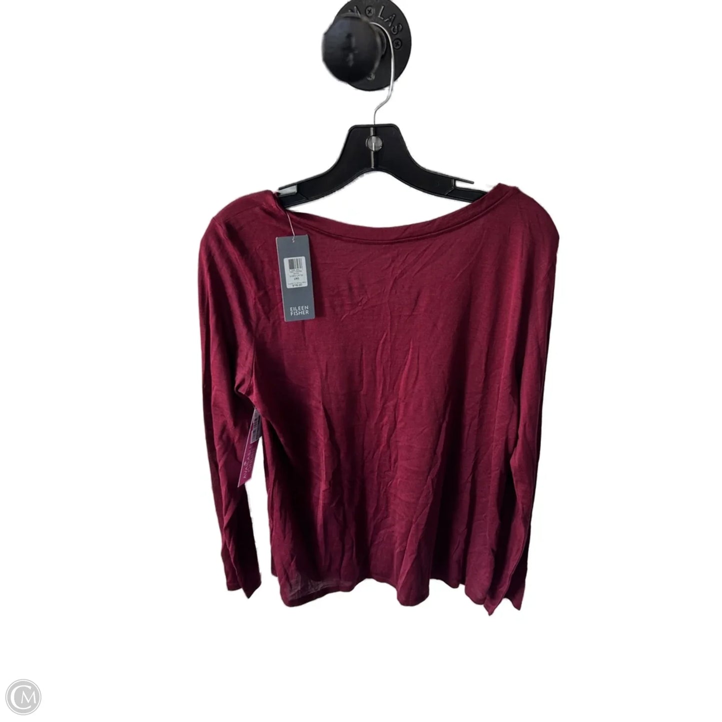 Top Long Sleeve Basic By Eileen Fisher In Red, Size: L