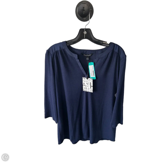 Top 3/4 Sleeve Basic By 41 Hawthorn In Blue, Size: L