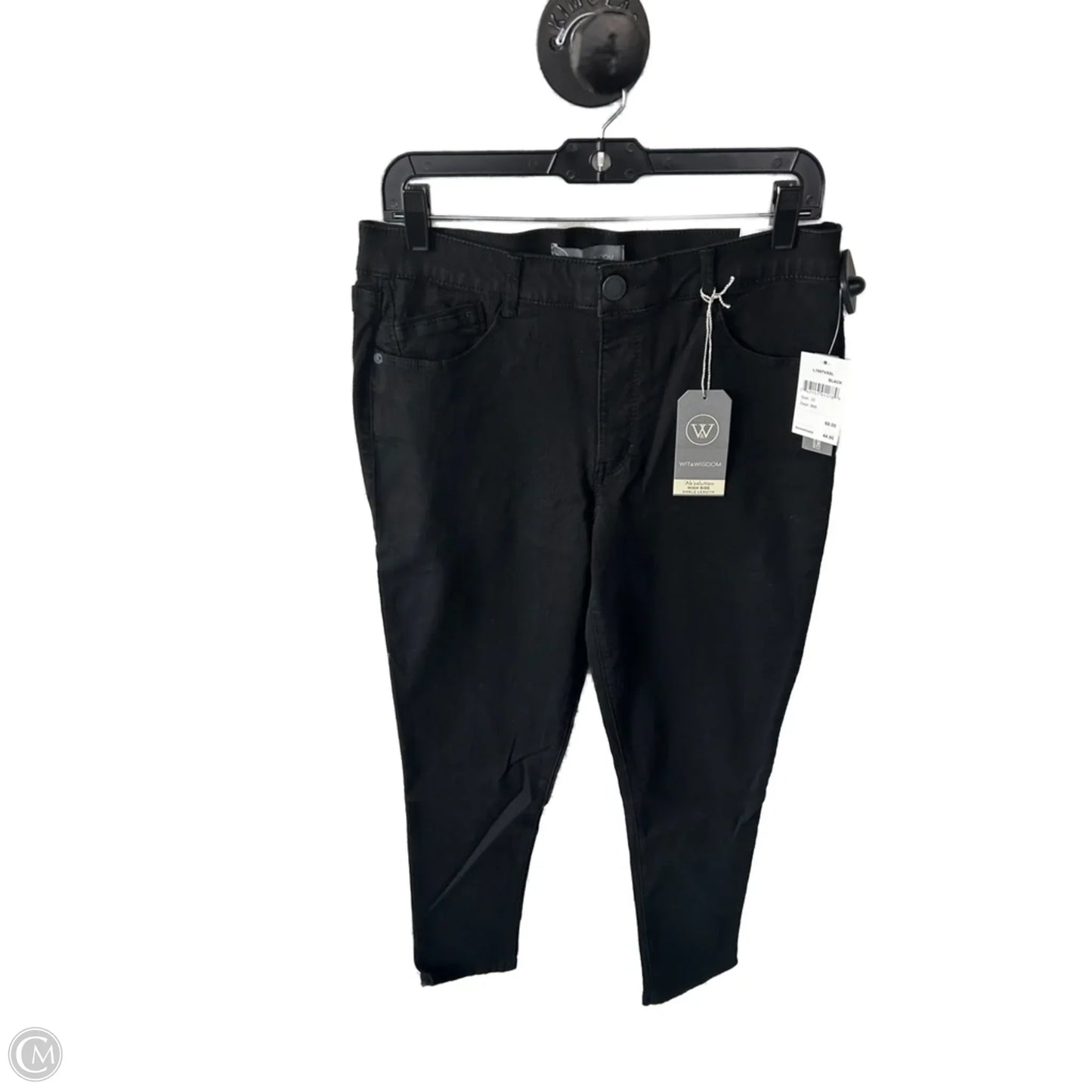 Jeans Skinny By Wit & Wisdom In Black Denim, Size: 10