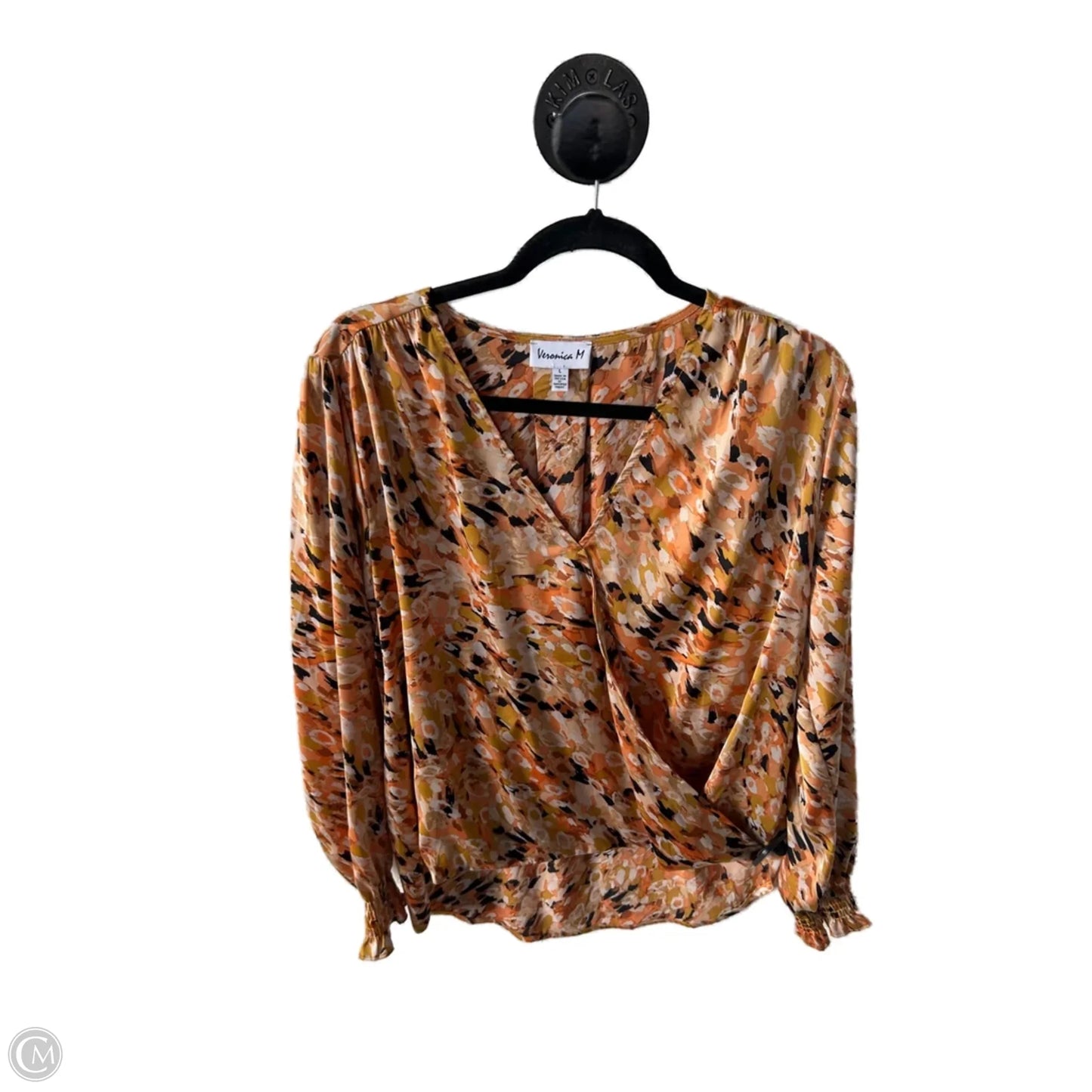 Top Long Sleeve By Veronica M In Orange, Size: L