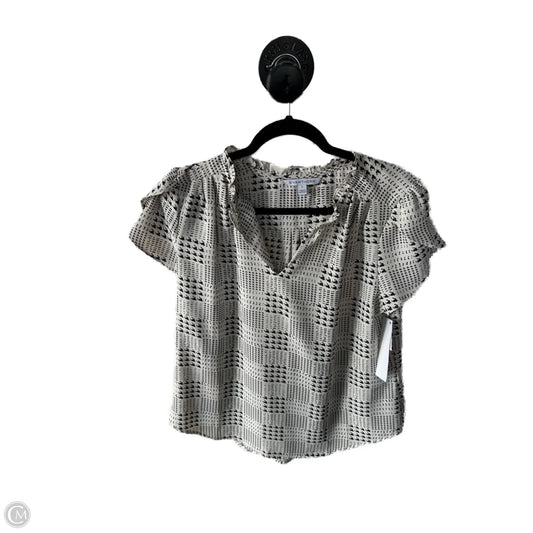 Top Short Sleeve By 41 Hawthorn In Black & Cream, Size: L