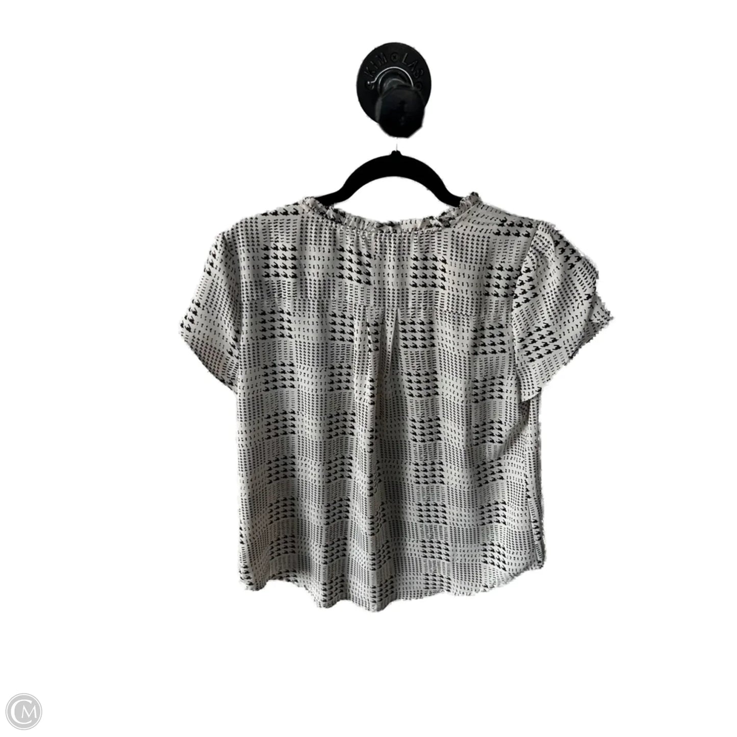 Top Short Sleeve By 41 Hawthorn In Black & Cream, Size: L