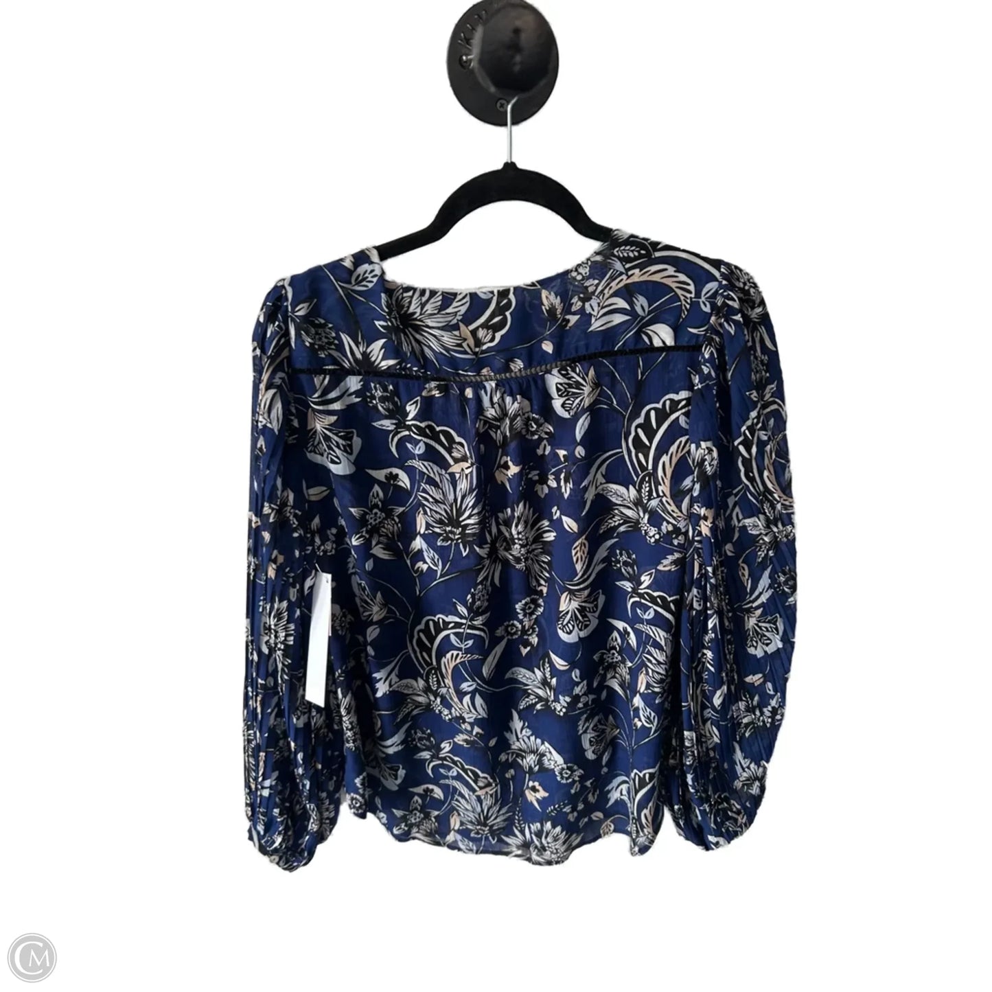 Top Long Sleeve By White House Black Market In Black & Blue, Size: M