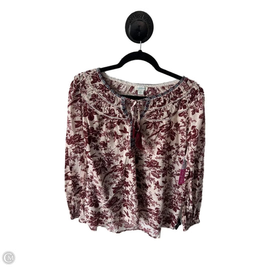 Top Long Sleeve By Sundance In Red & Tan, Size: S