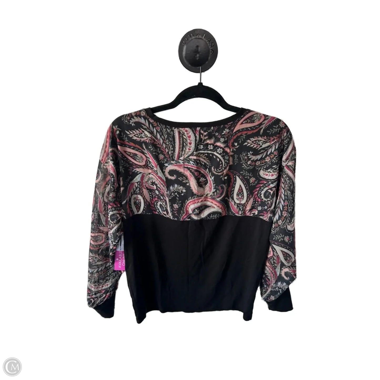Top Long Sleeve By Chicos In Black & Pink, Size: S