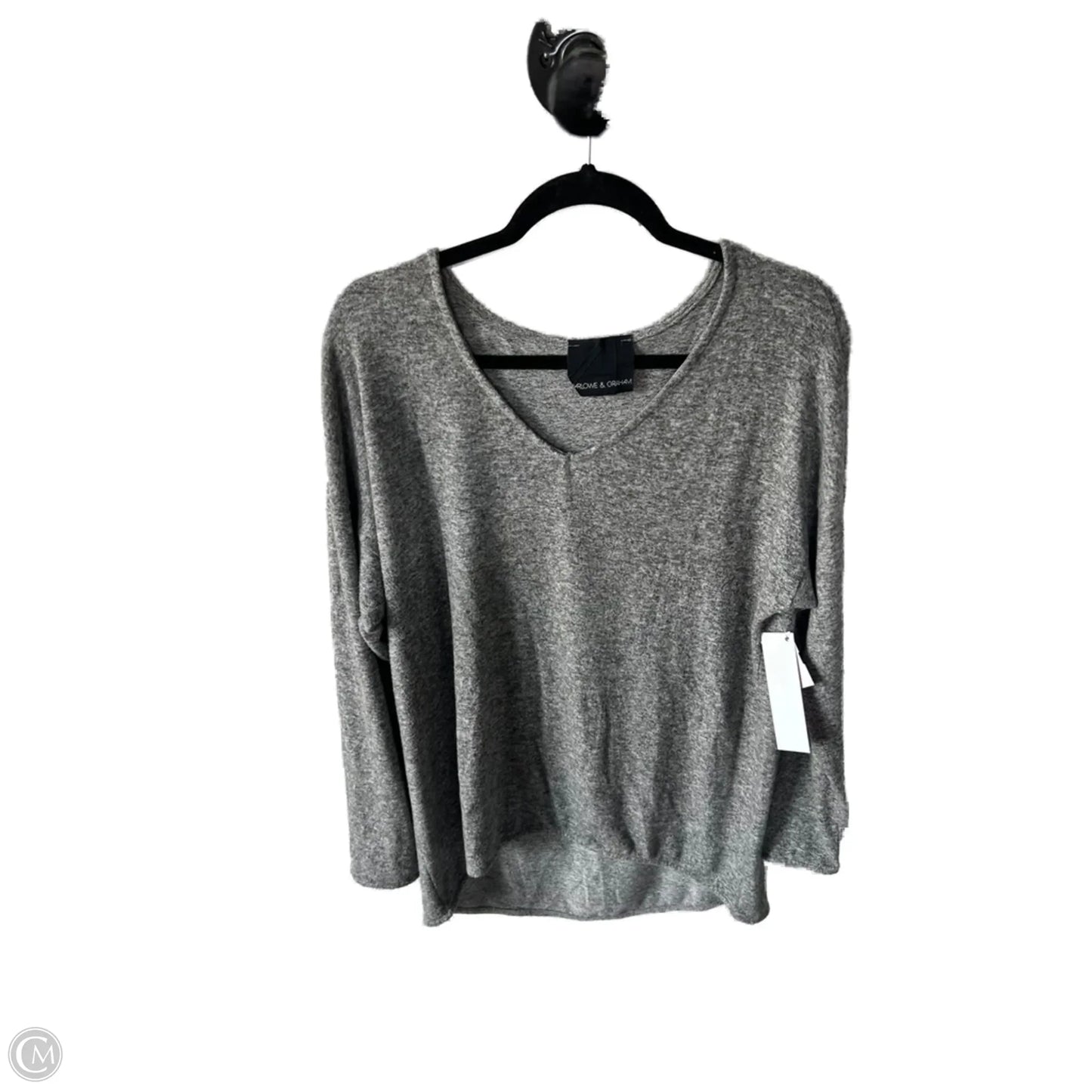 Top Long Sleeve By Harlowe & Graham In Grey, Size: L