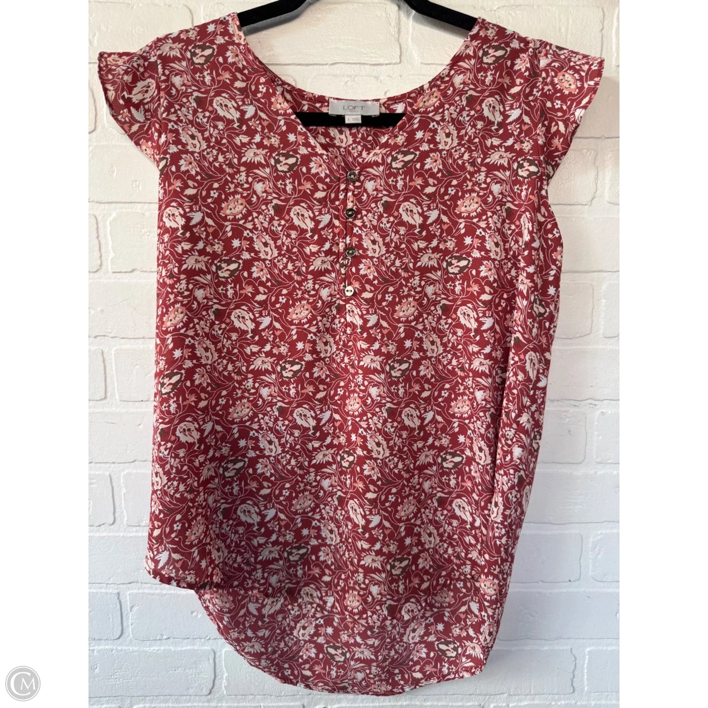 Top Short Sleeve By Loft In Pink, Size: S