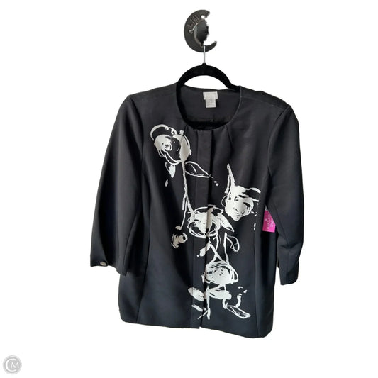 Blazer By Chicos In Black & White, Size: M