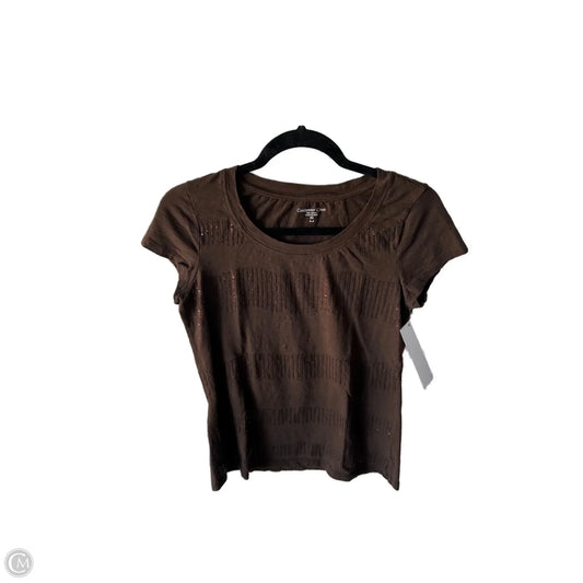 Top Short Sleeve Basic By Coldwater Creek In Brown, Size: Xs