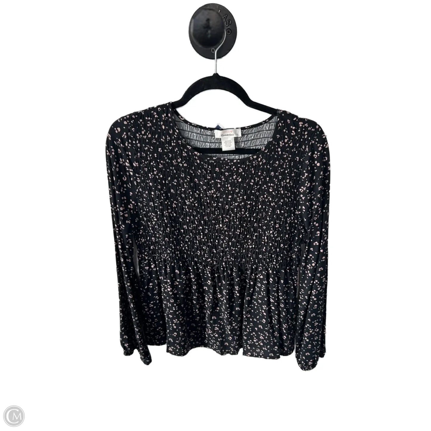 Top Long Sleeve By Urban Romantics In Black & Pink, Size: L