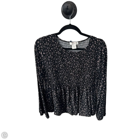 Top Long Sleeve By Urban Romantics In Black & Pink, Size: L