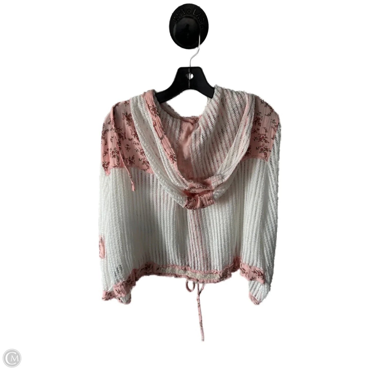 Jacket Shirt By Pol In Pink & White, Size: S