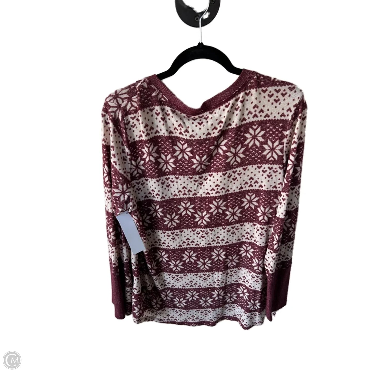 Top Long Sleeve By Maurices In Red & Tan, Size: Xxl