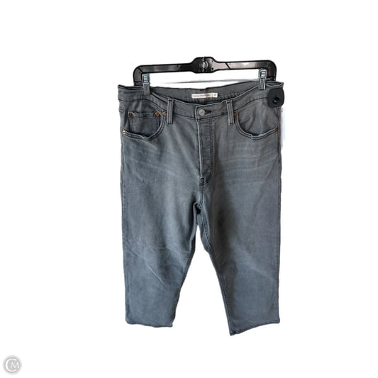 Jeans Straight By Levis In Grey Denim, Size: 12