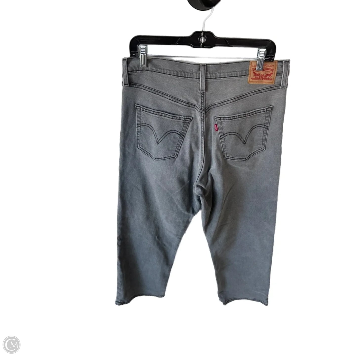 Jeans Straight By Levis In Grey Denim, Size: 12