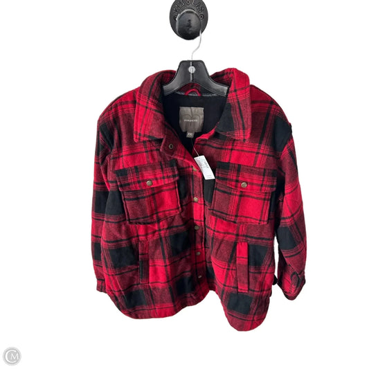 Jacket Shirt By Maurices In Black & Red, Size: Xxl