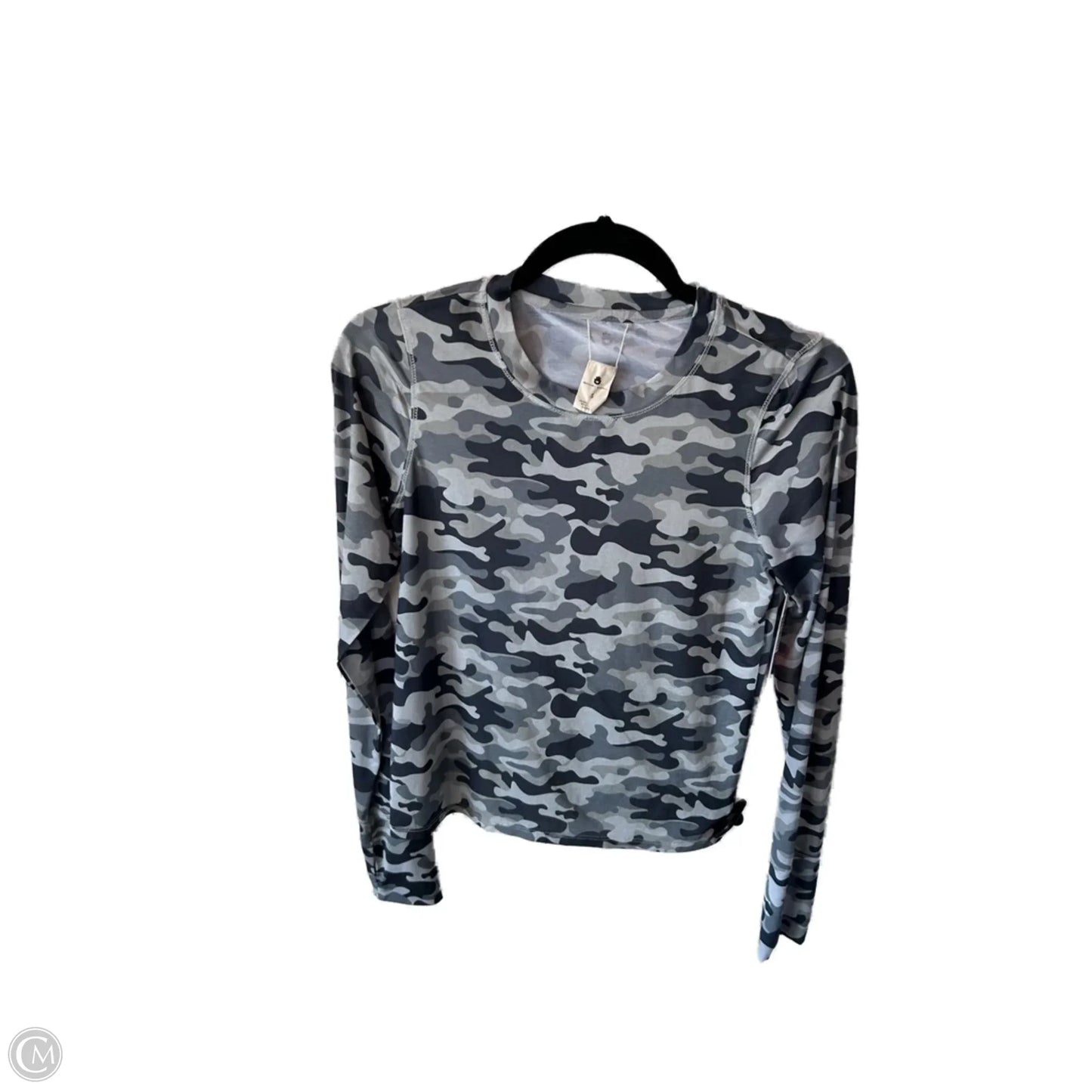 Athletic Top Long Sleeve Crewneck By Spiritual Gangster In Camouflage Print, Size: S