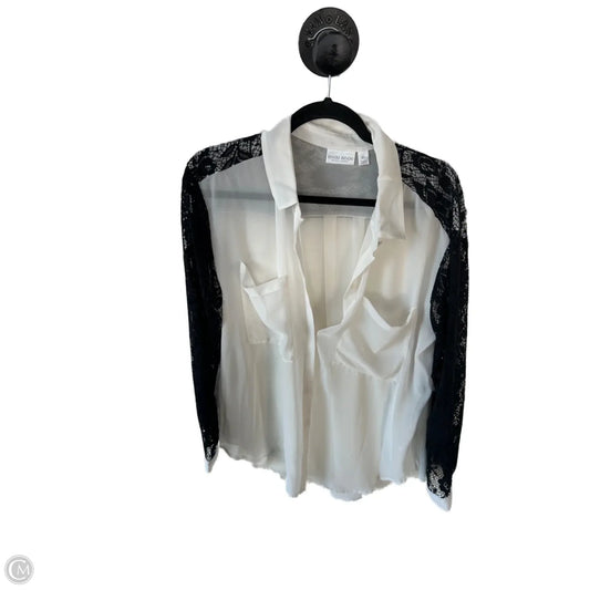 Top Long Sleeve By Bisou Bisou In Black & White, Size: Xl