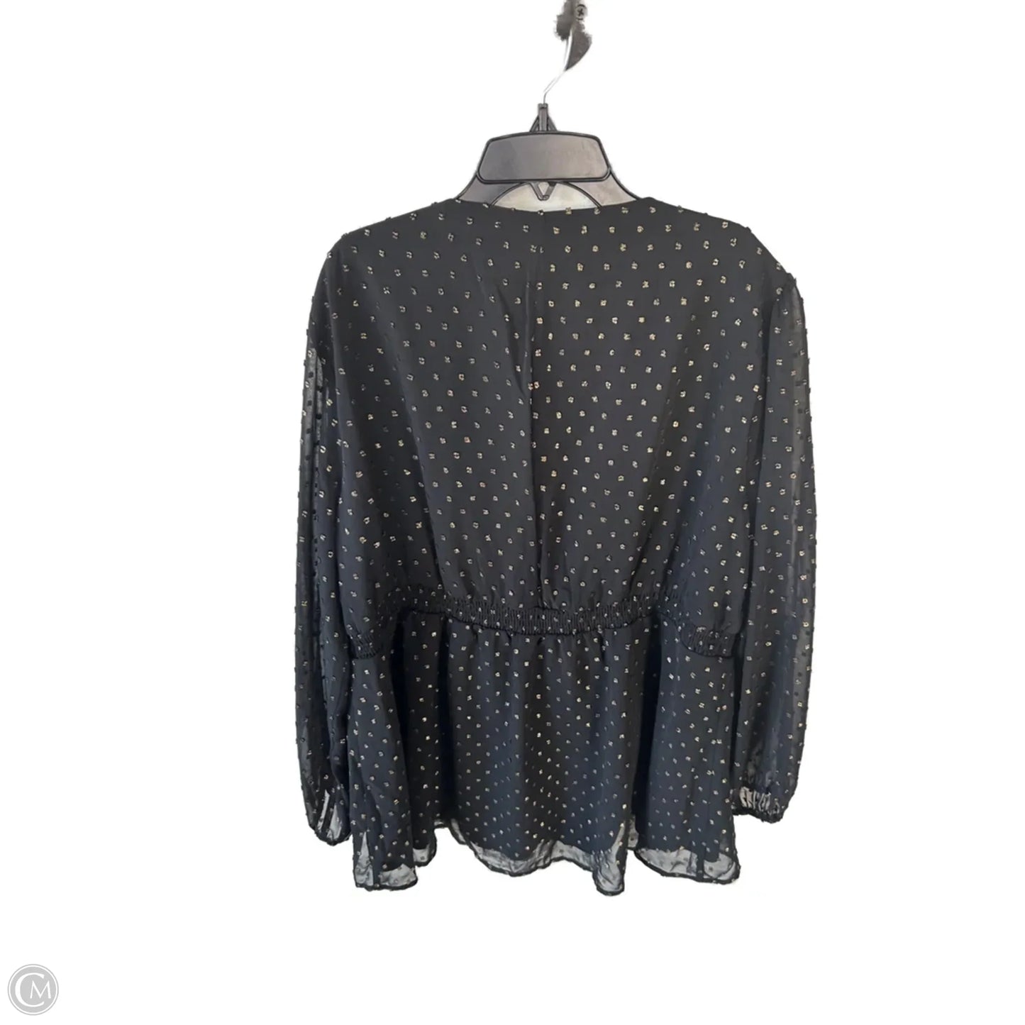 Top Long Sleeve By Lane Bryant In Black & Gold, Size: 1x