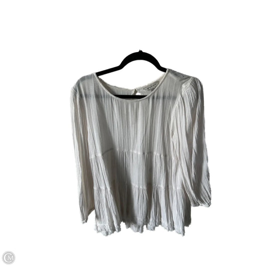 Top Long Sleeve By American Eagle In Cream, Size: M