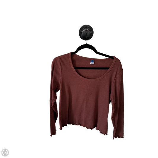 Top Long Sleeve Basic By Old Navy In Brown, Size: L