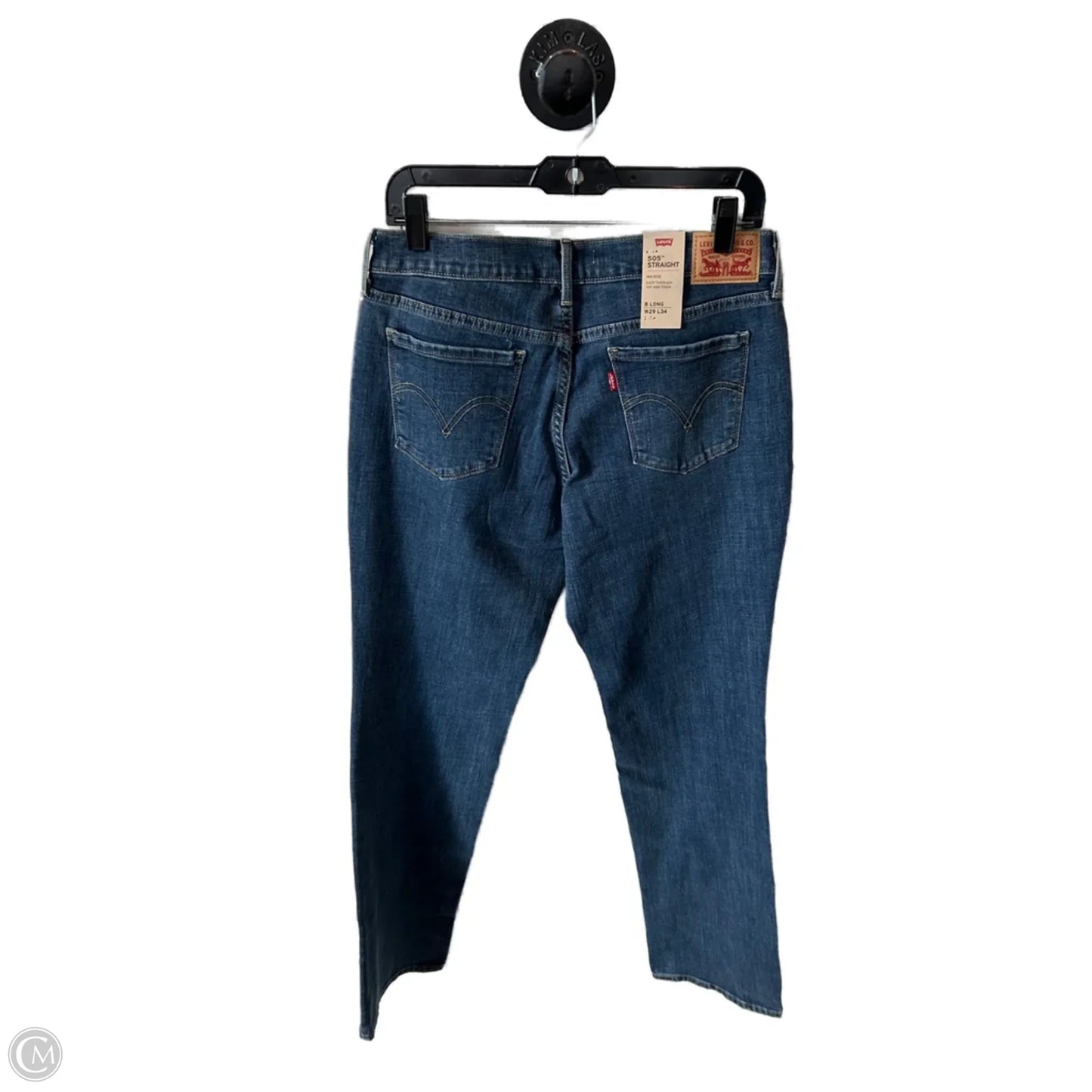 Jeans Straight By Levis In Blue Denim, Size: 8
