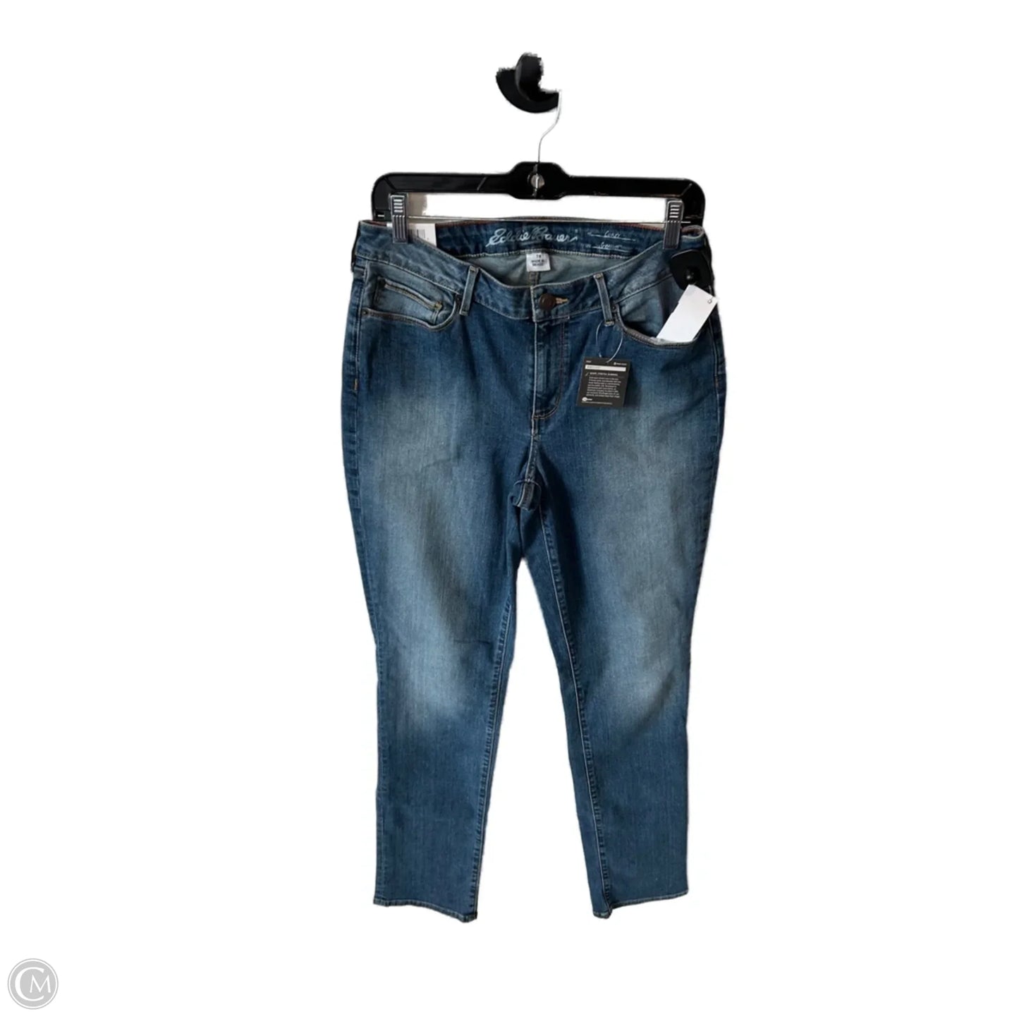 Jeans Straight By Eddie Bauer In Blue Denim, Size: 8l