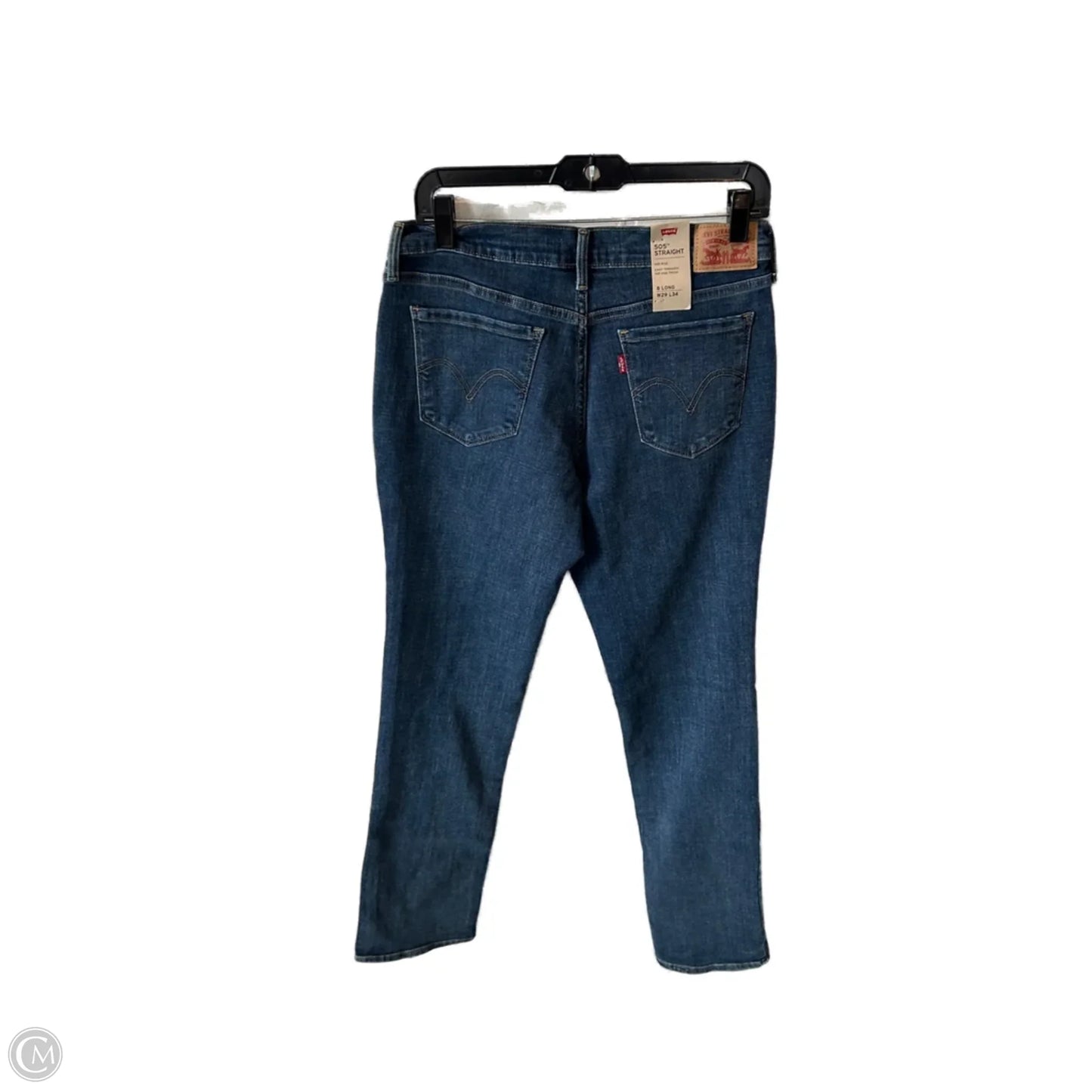Jeans Straight By Levis In Blue Denim, Size: 8