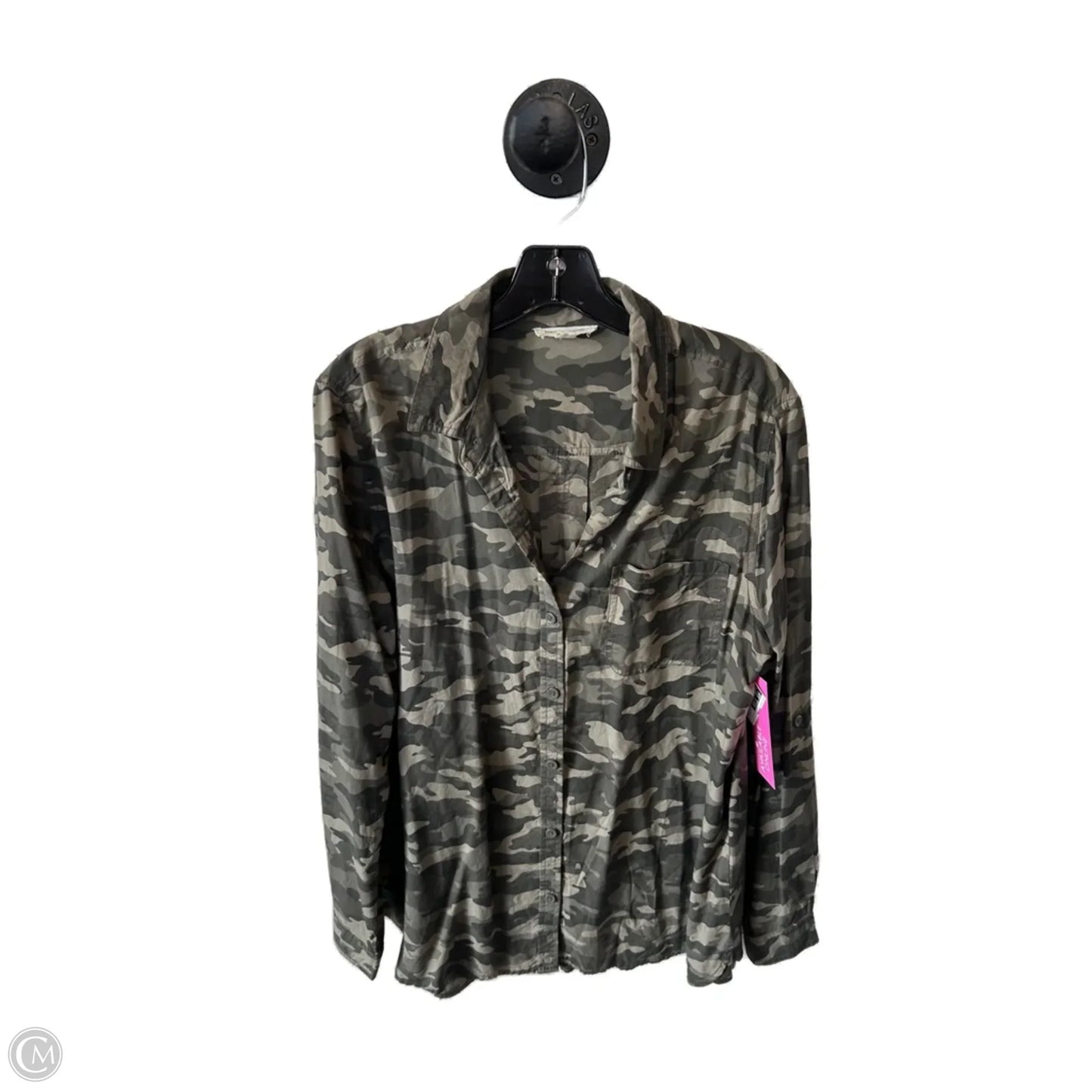 Top Long Sleeve By Beachlunchlounge In Camouflage Print, Size: L