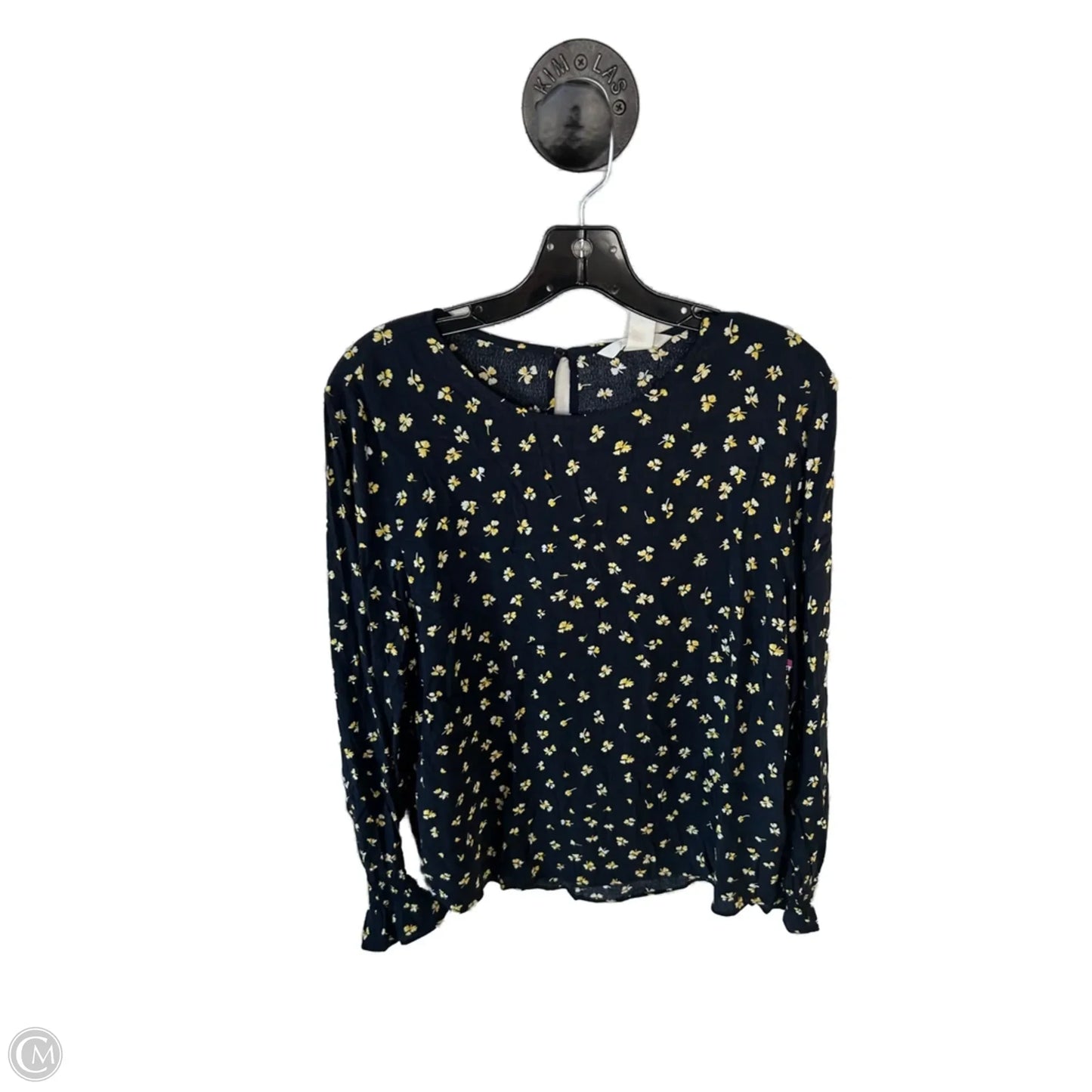 Top Long Sleeve By H&m In Blue & Yellow, Size: M
