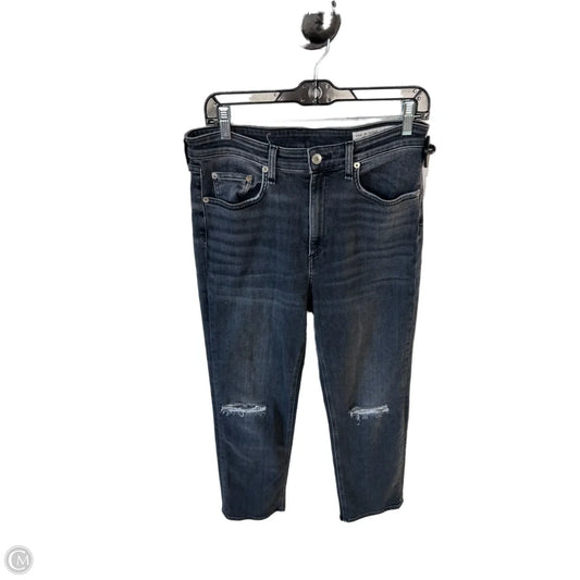 Jeans Straight By Rag And Bone In Black Denim, Size: 12