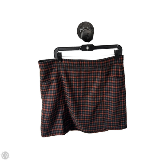 Skirt Mini & Short By Loft In Black & Orange, Size: 12