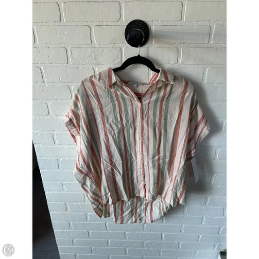 Top Short Sleeve By Madewell In Pink & Red, Size: L