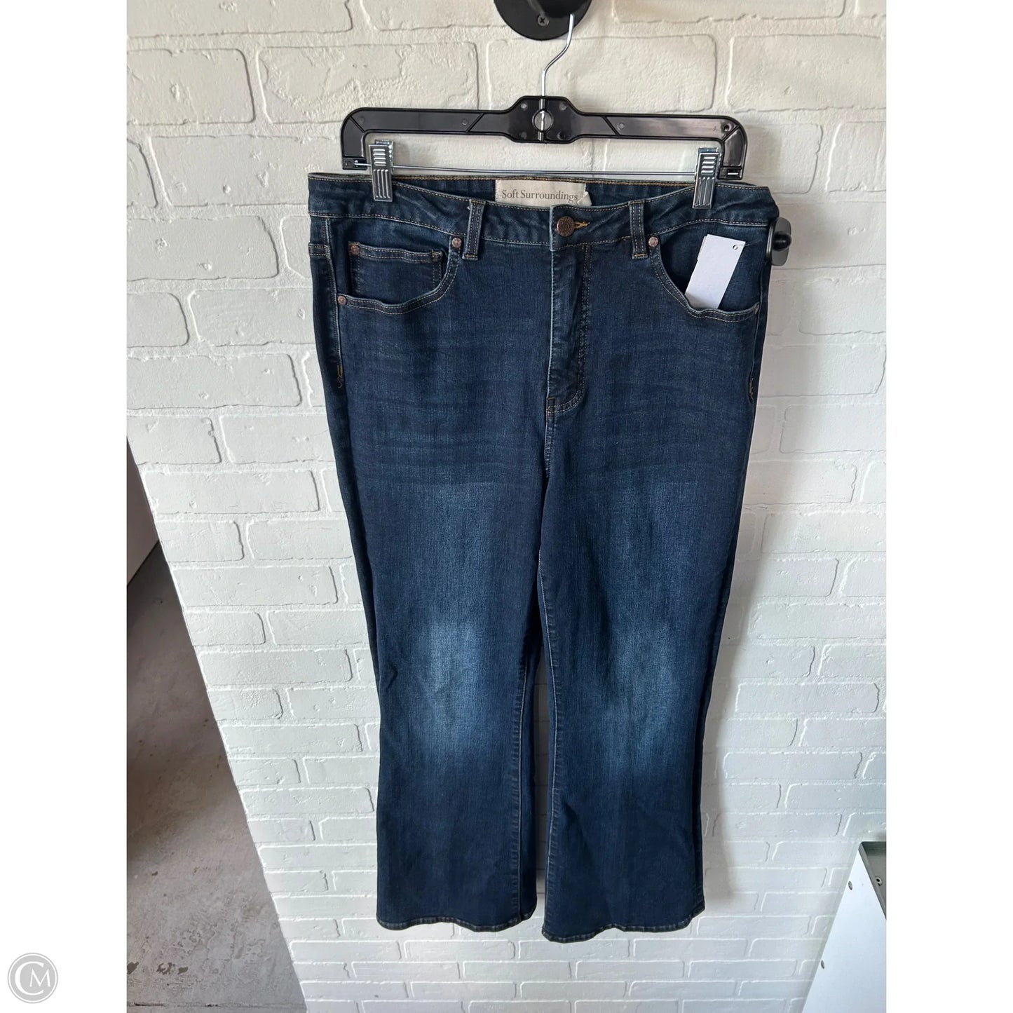 Jeans Flared By Soft Surroundings In Blue Denim, Size: 14