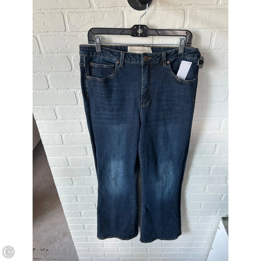 Jeans Flared By Soft Surroundings In Blue Denim, Size: 14